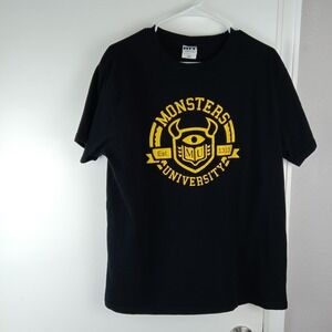 Monsters University Shirt Mens 2XL Black Disney Pixar Movie Graphic‎ Tee XXL
